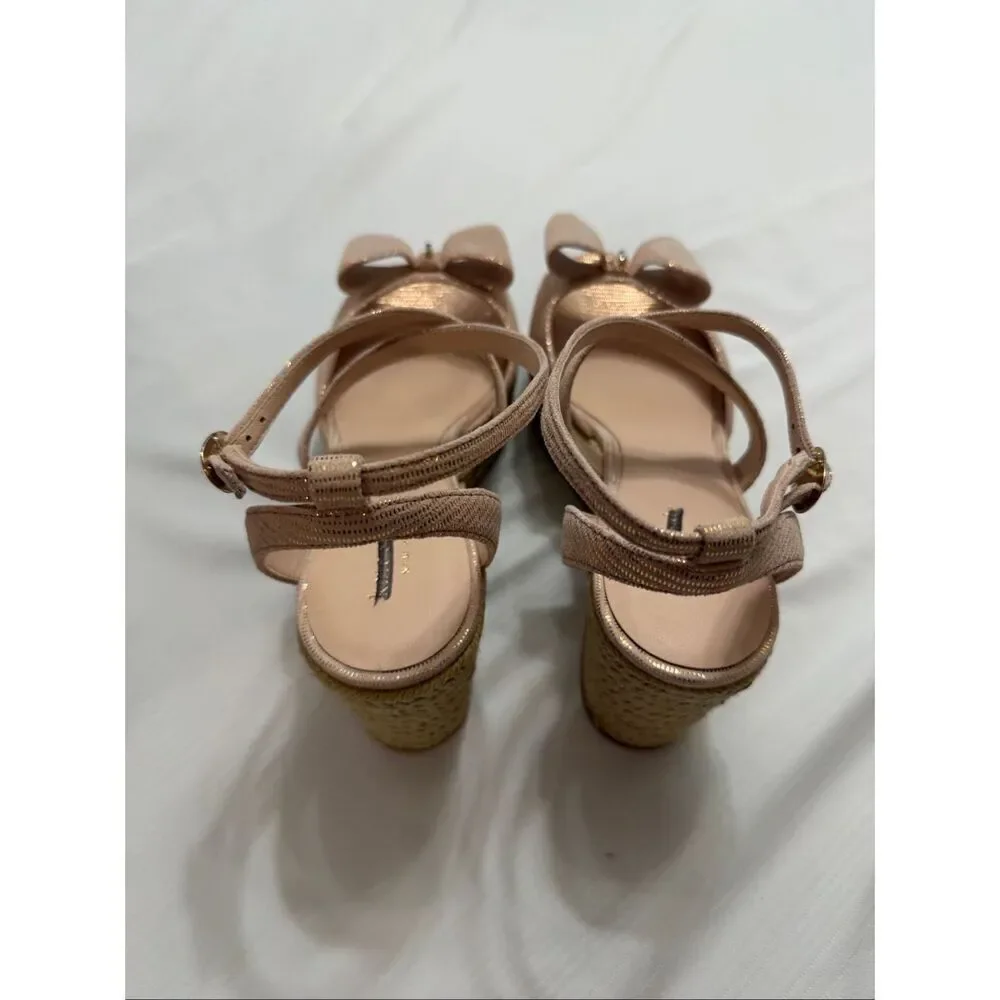 NWB Kate Spade Thelma Blush Espadrille Wedge platform Sandals Size 9M